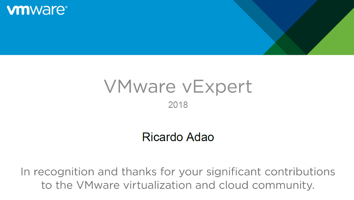 vExpert Certificate